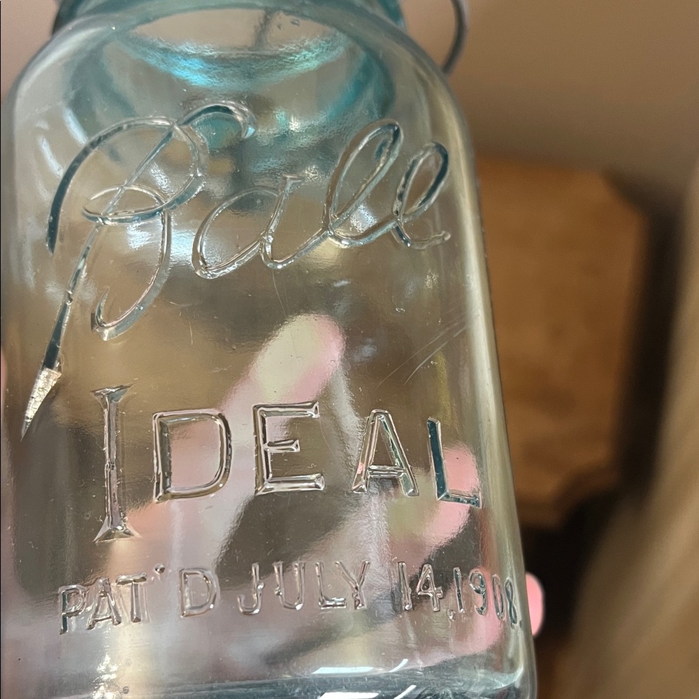 Vintage Ball Ideal Blue Glass Jar - Picture 5 of 6